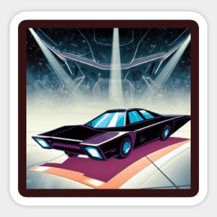 Retro Futuristic Car Sticker